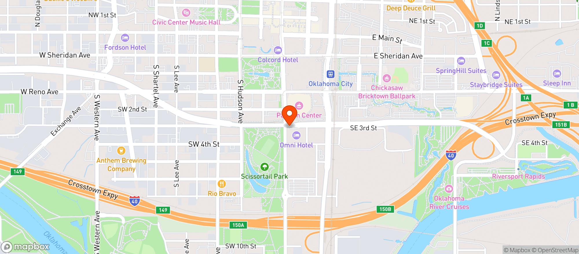 Map showing Bobs Steak & Chop House