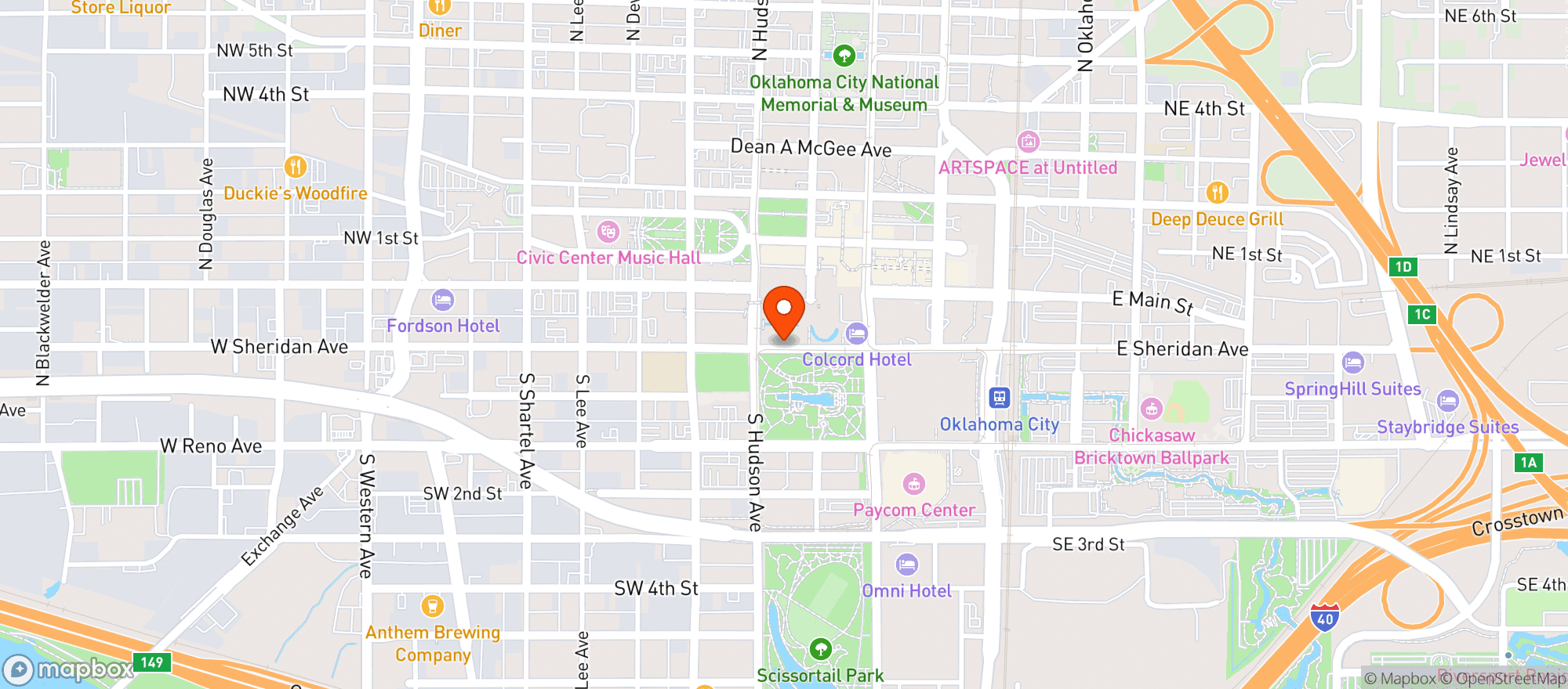 Map showing Vast Restaurant & Banquet Space