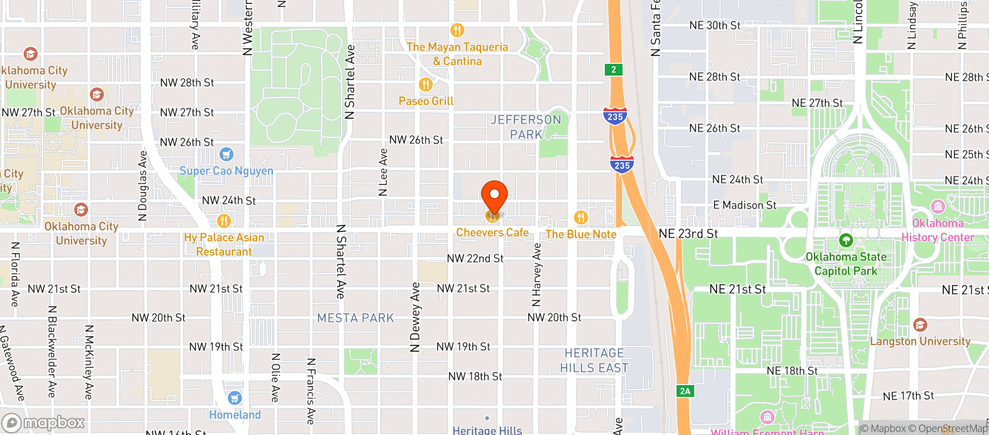 Map showing Cheevers Cafe #0