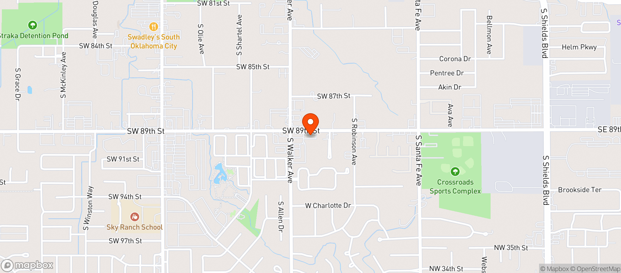 Map showing 89th Street Liquor Store - Okc