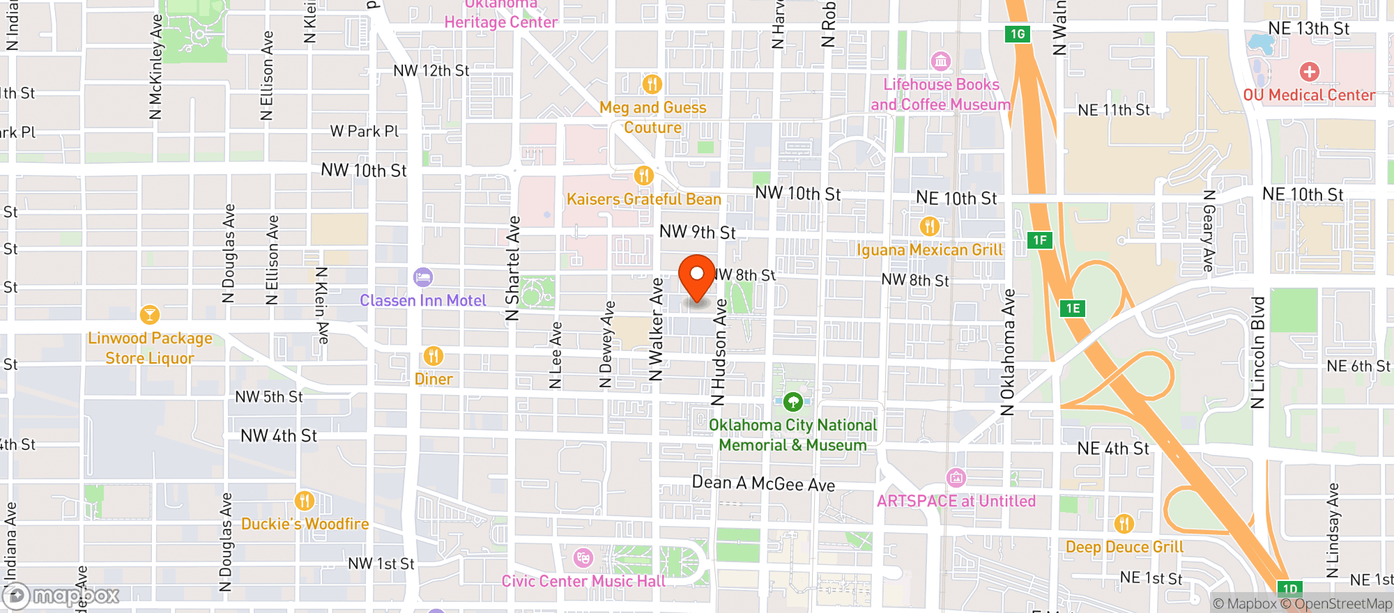 Map showing Door Dash