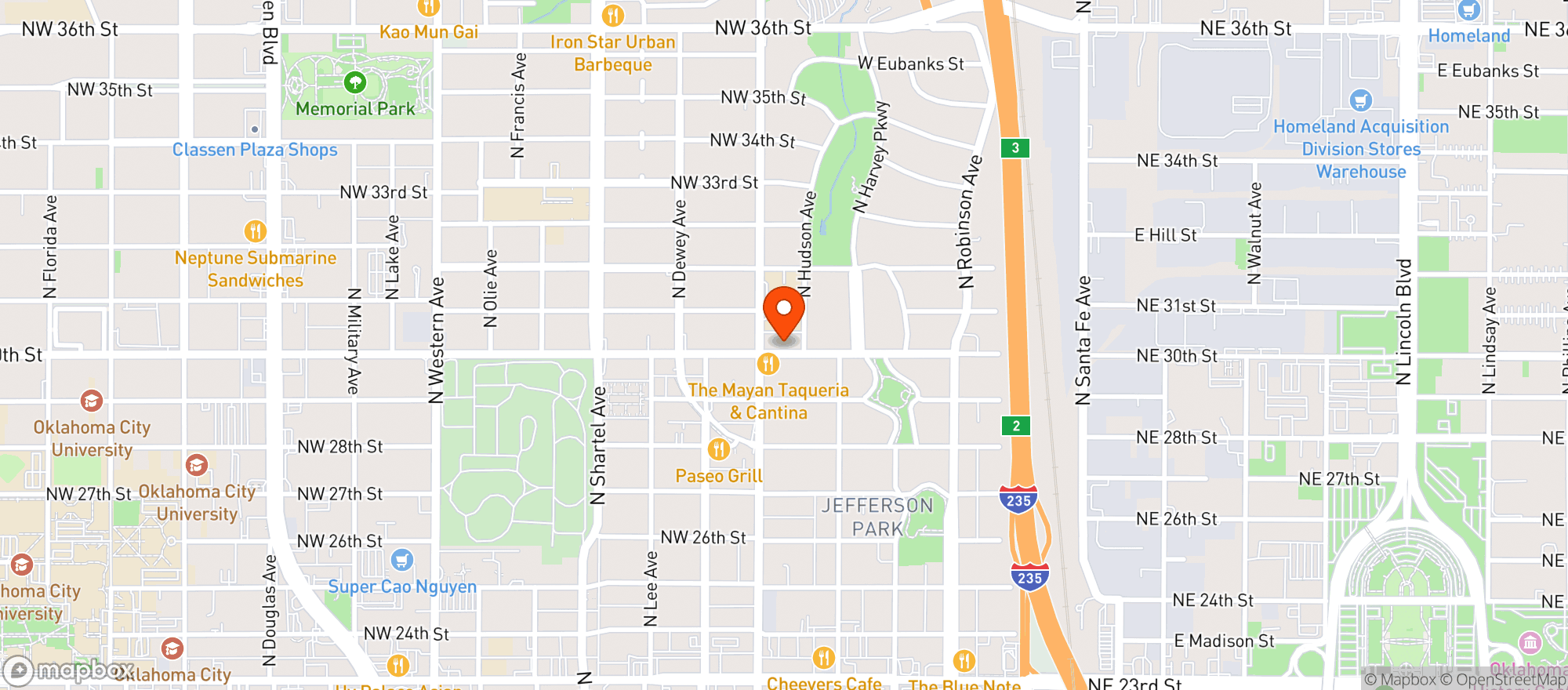 Map showing 30th Street Market