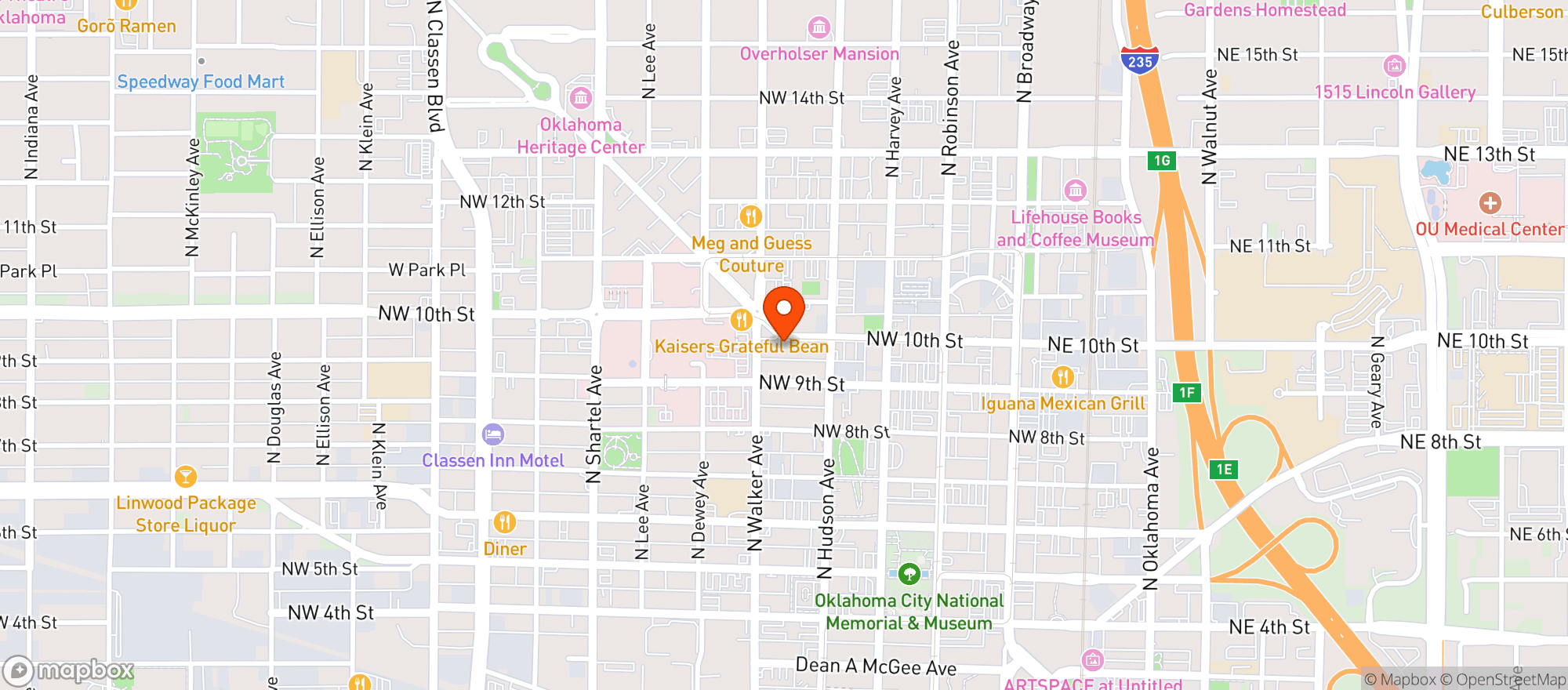 Map showing Bar Serra Okc