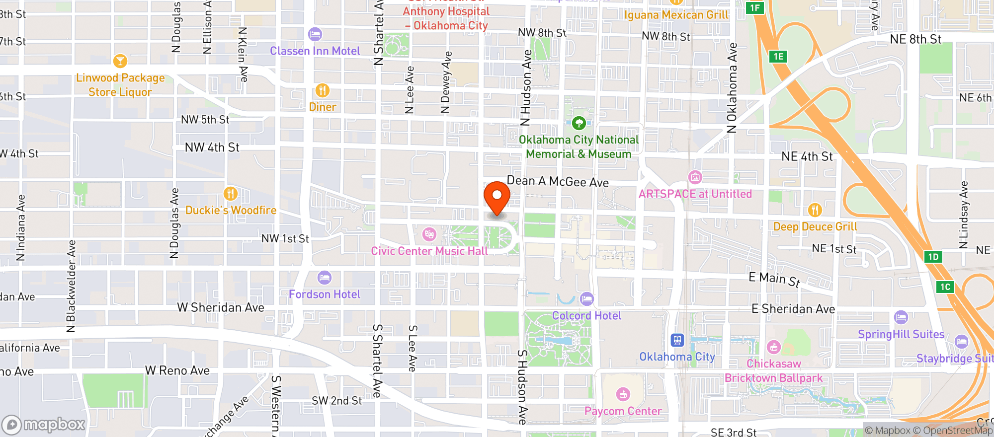 Map showing Oklahoma City Museum Of Art