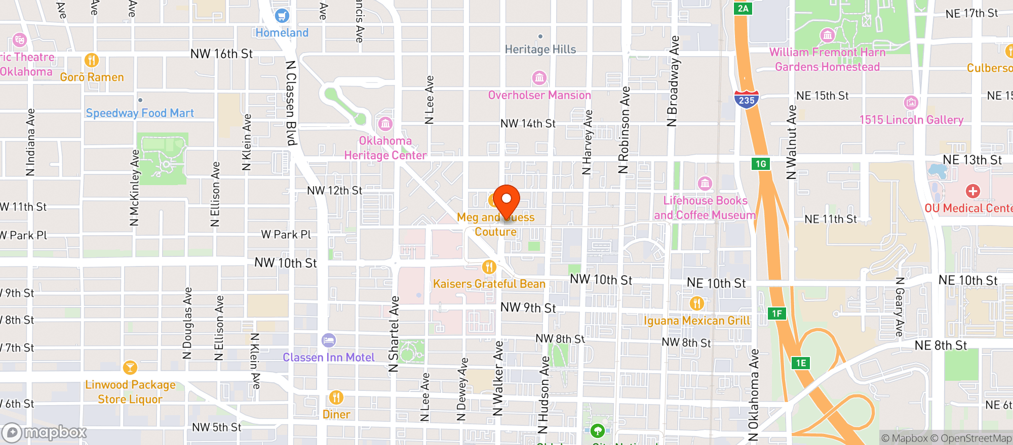 Map showing Ambassador Hotel