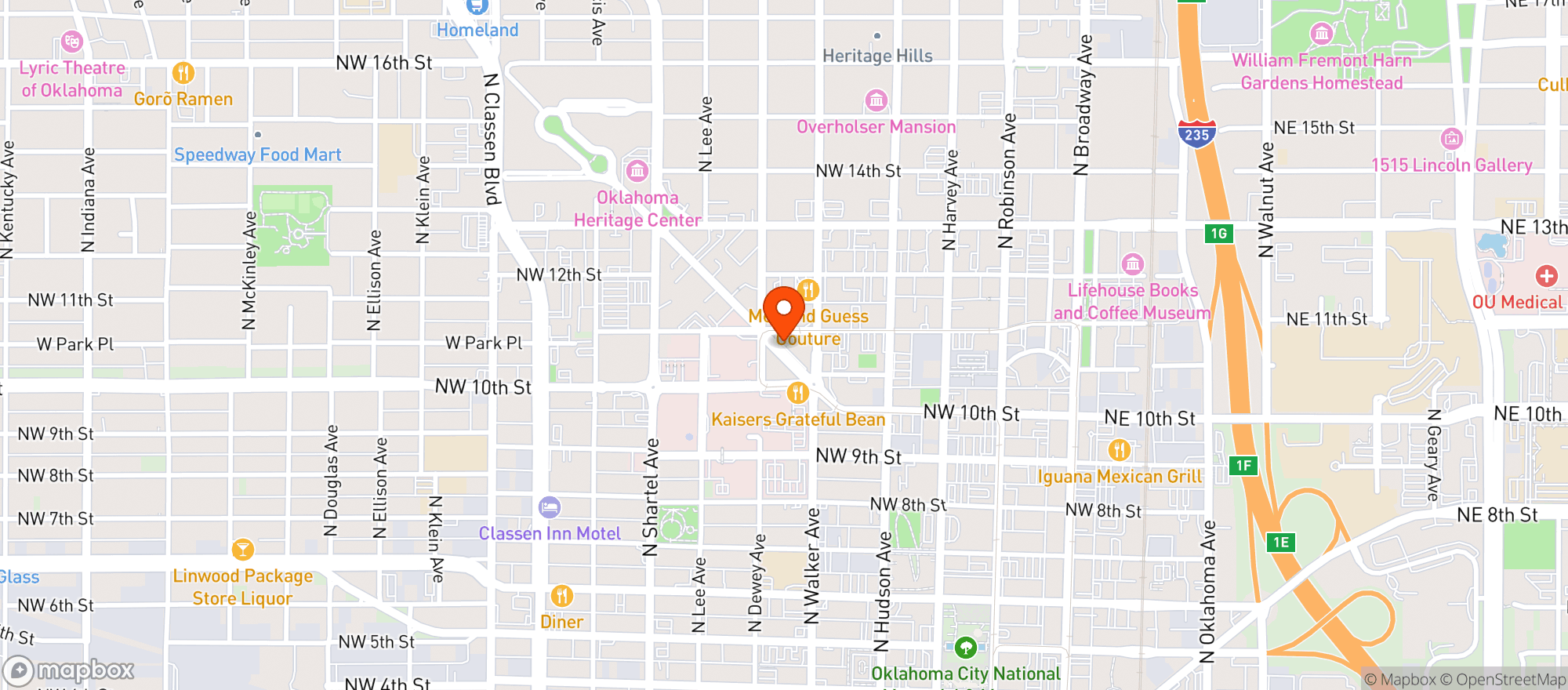 Map showing Lunar Lounge