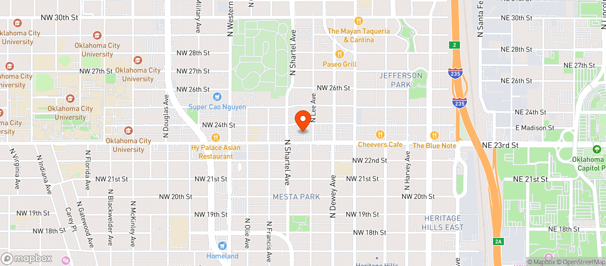 Map showing Bungalow 23-okc