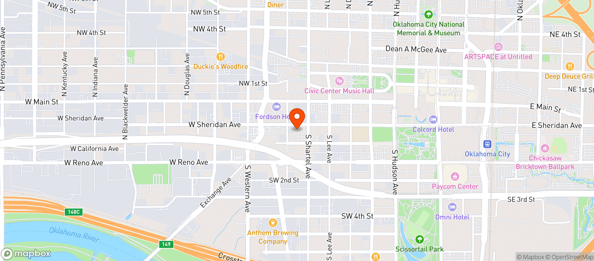 Map showing Klutch Okc