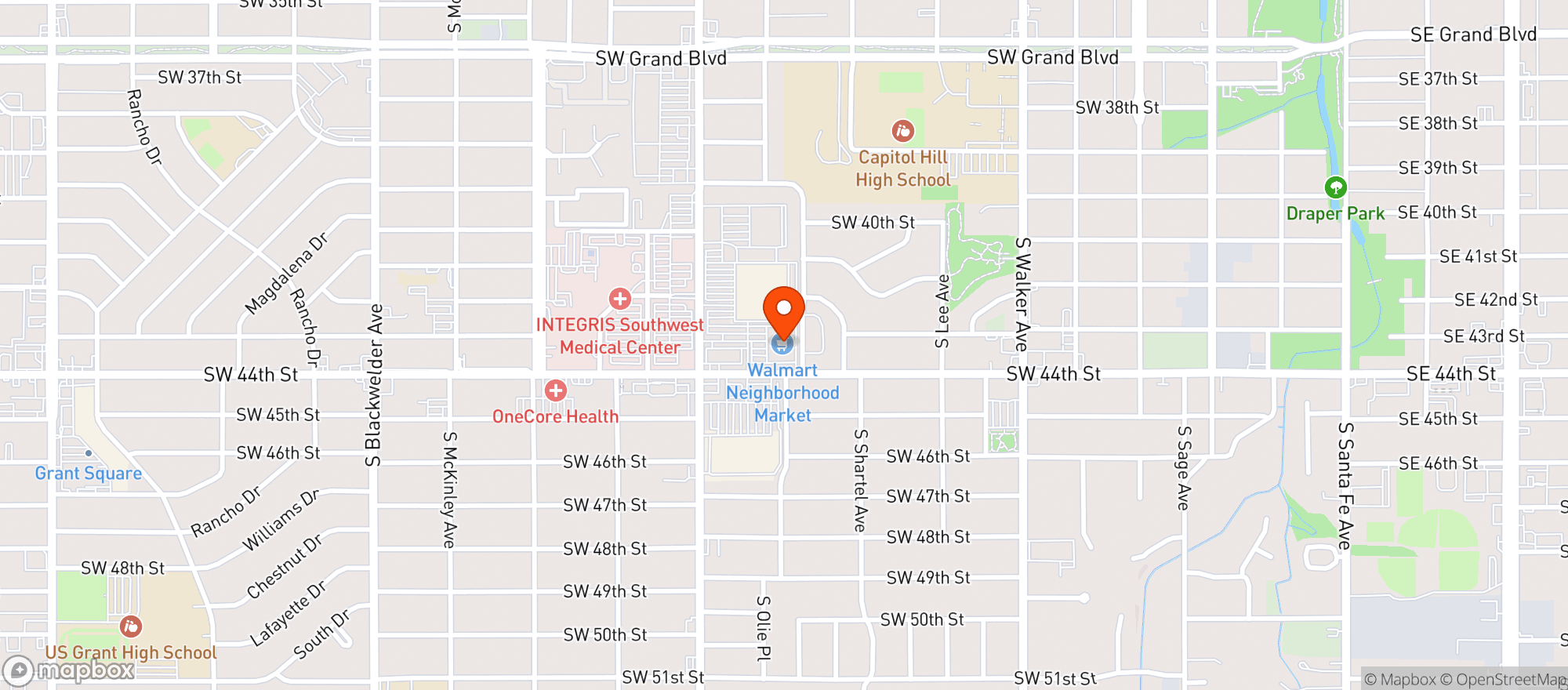 Map showing Walmart Neighborhood Mkt