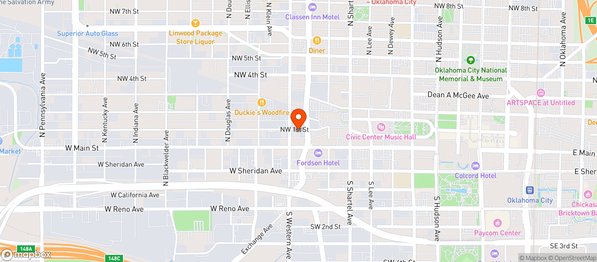 Map showing Stonecloud Brewing Company