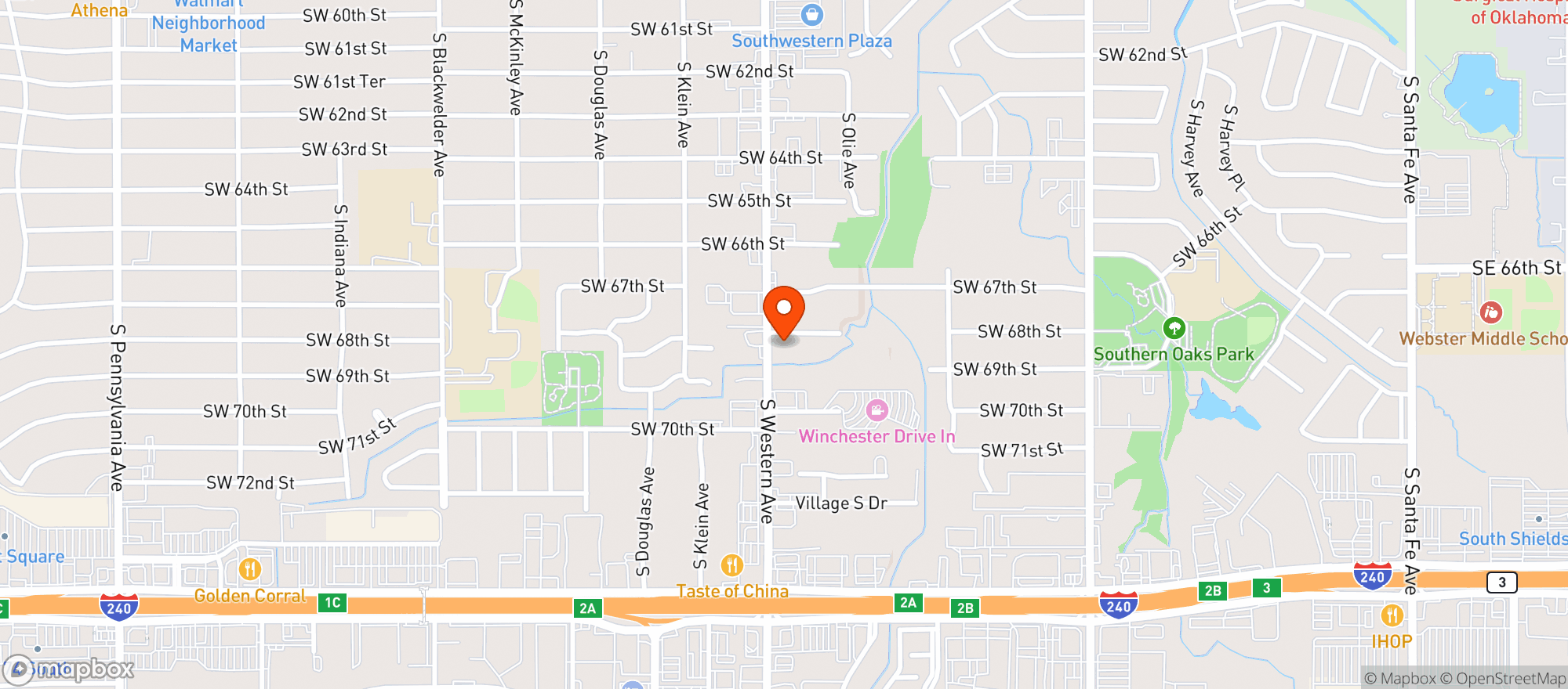 Map showing Liquor Town - Okc