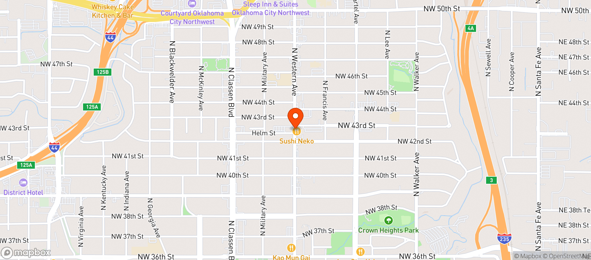 Map showing Sushi Neko