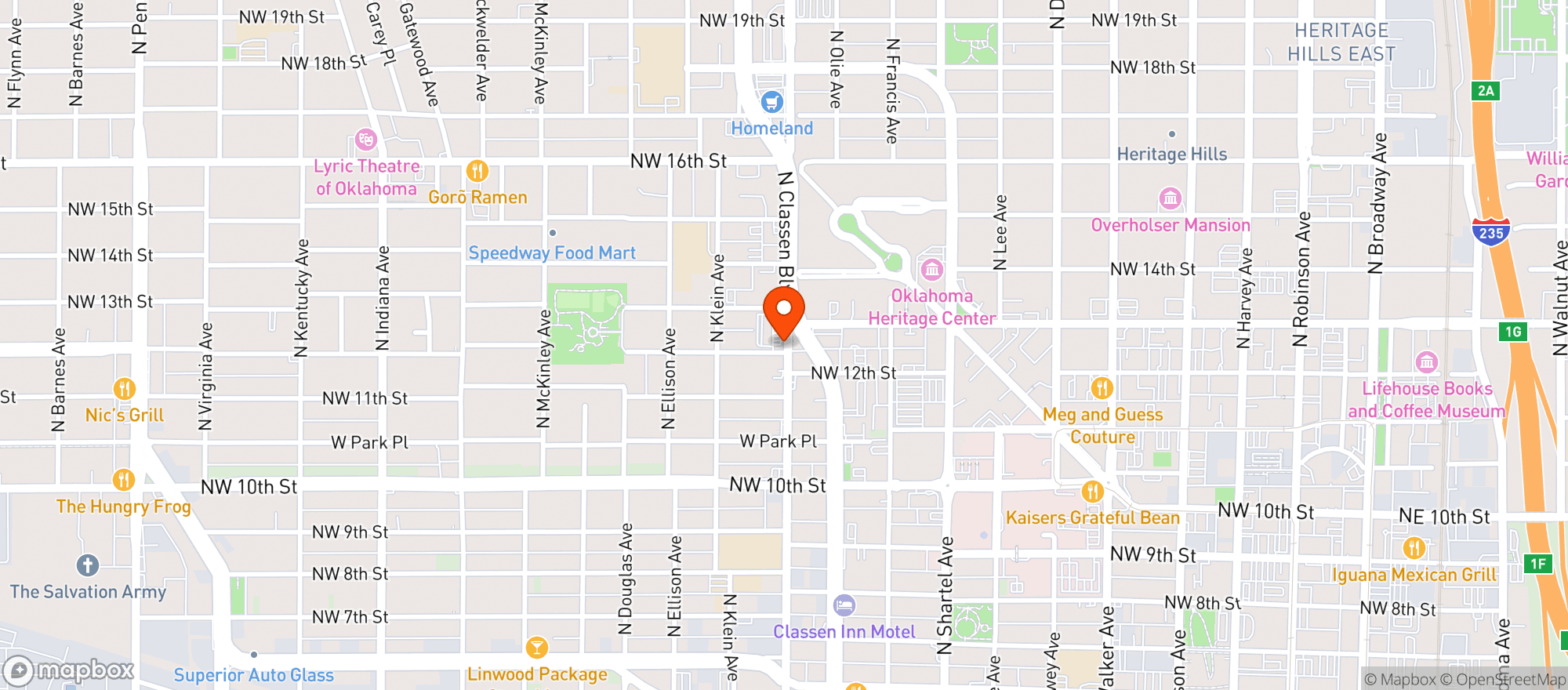 Map showing Oncue