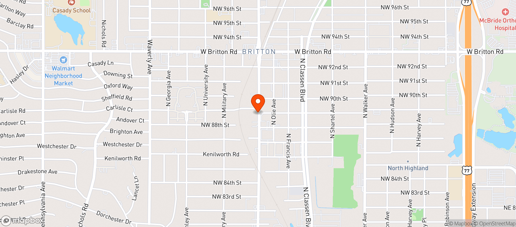 Map showing 89th Street Collective