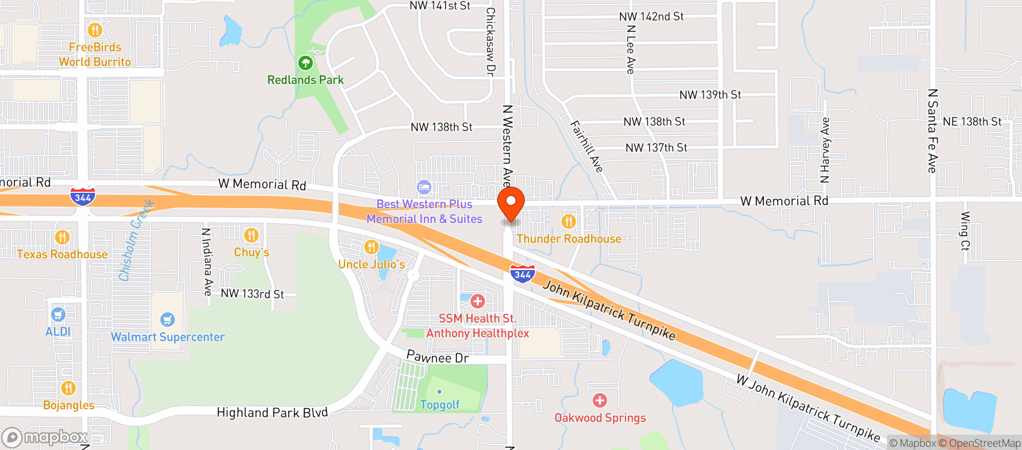 Map showing Oncue Express