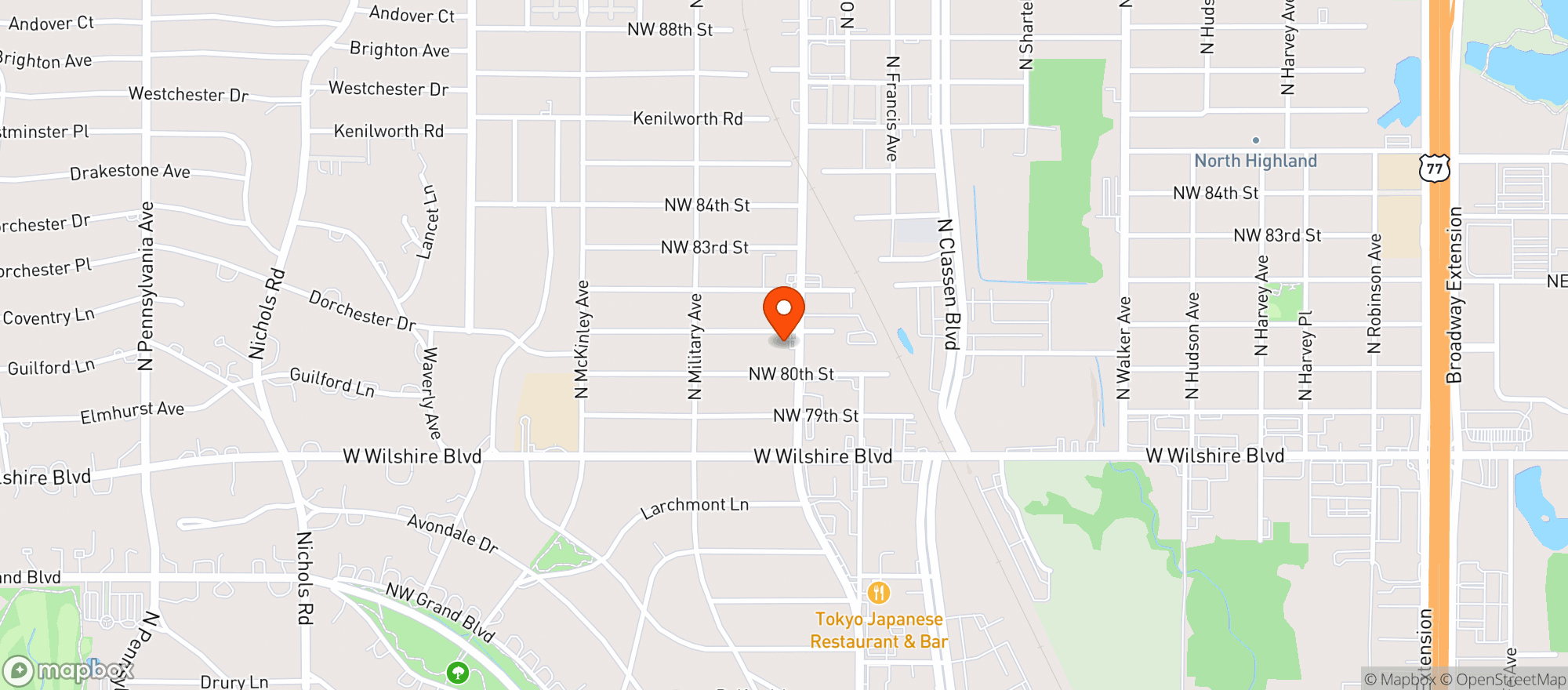 Map showing Kwik Run 8121 - Okc