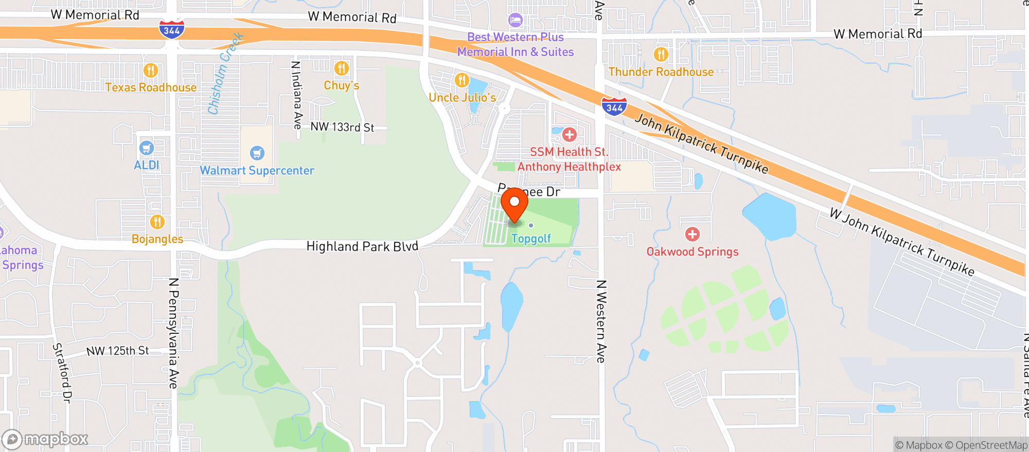 Map showing Topgolf
