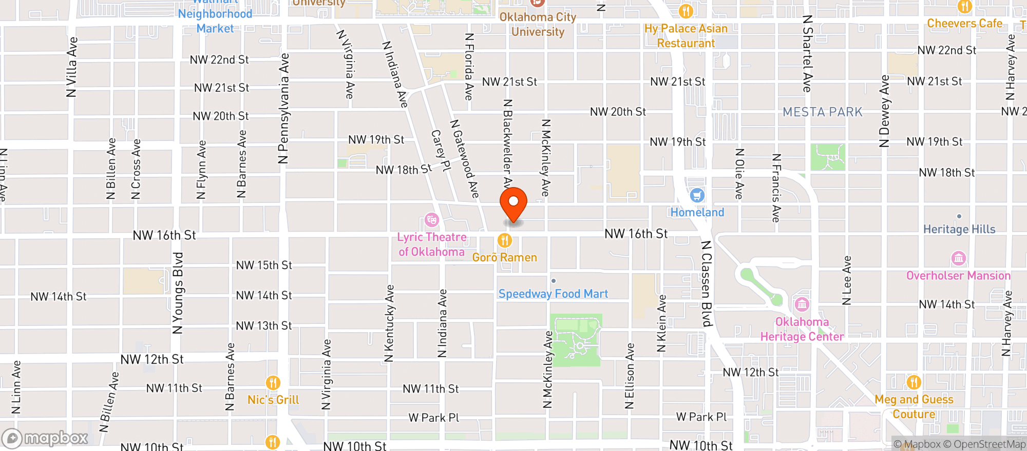 Map showing Up Down Arcade Bar