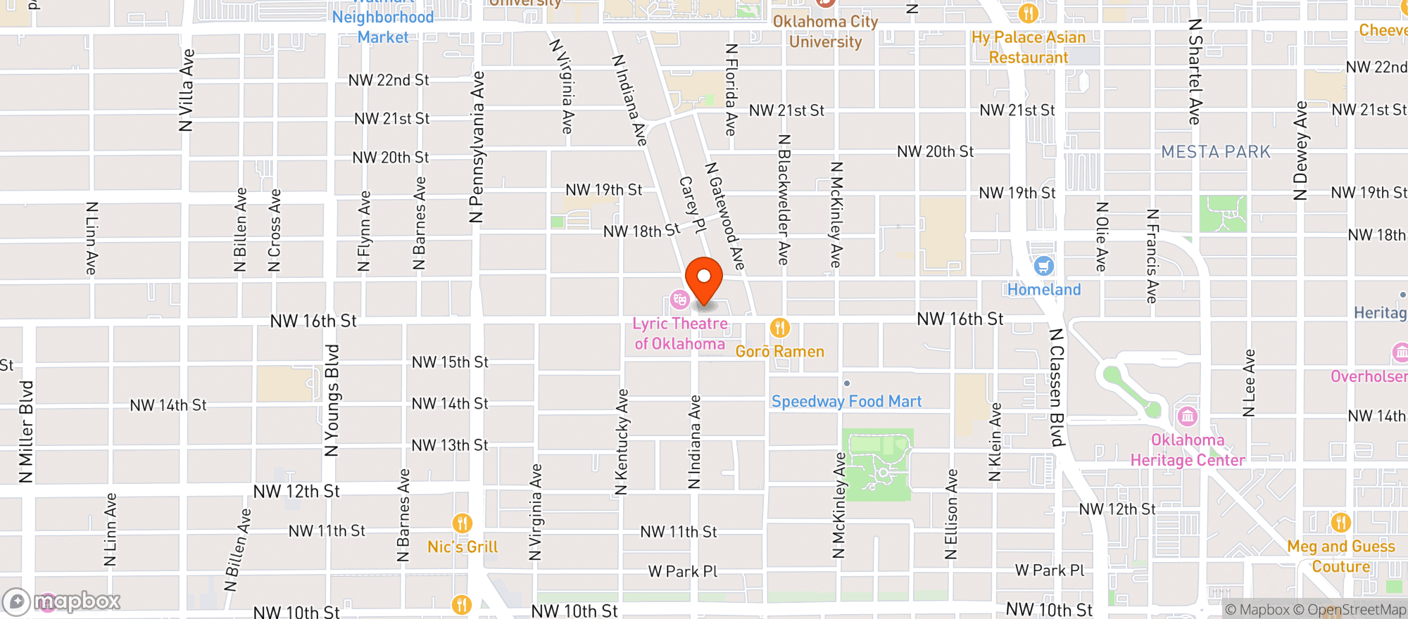 Map showing Okc Improv