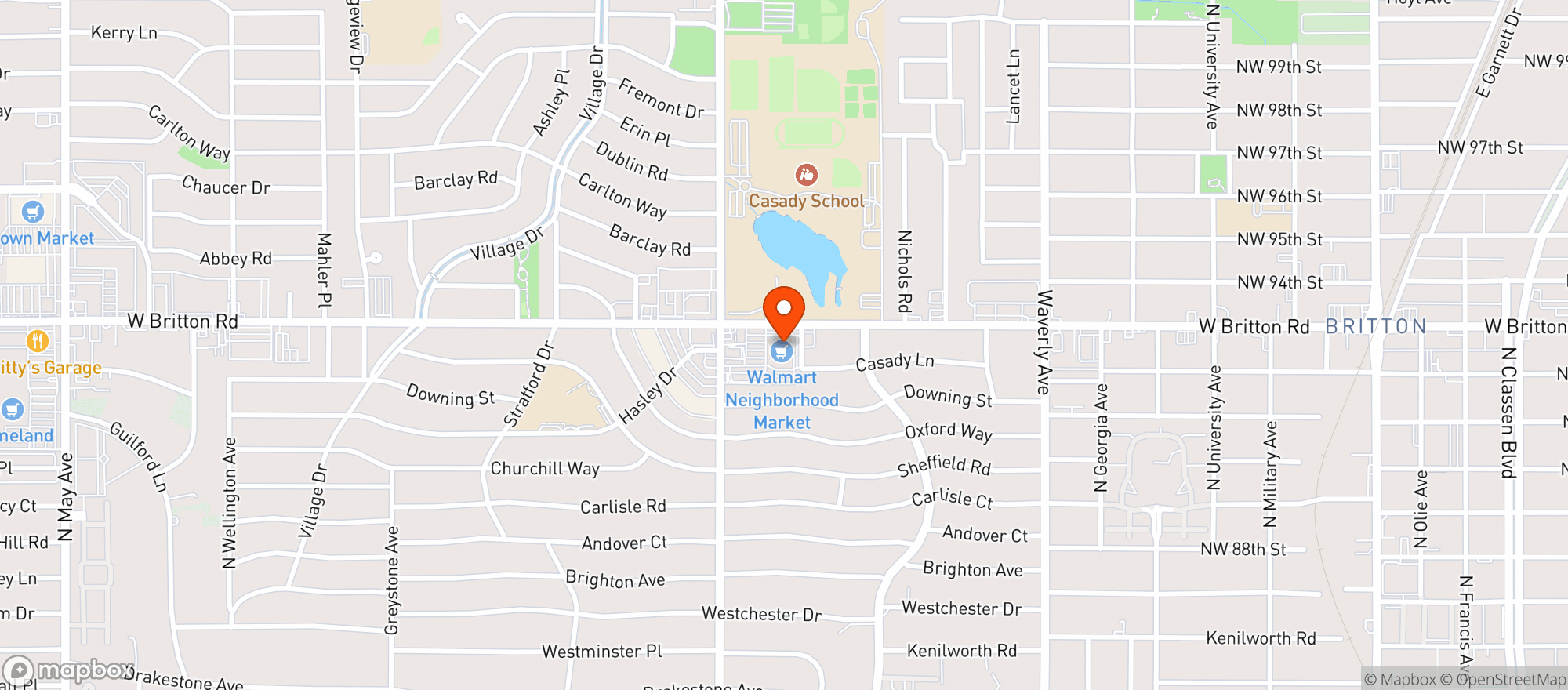 Map showing Walmart Neighborhood Market