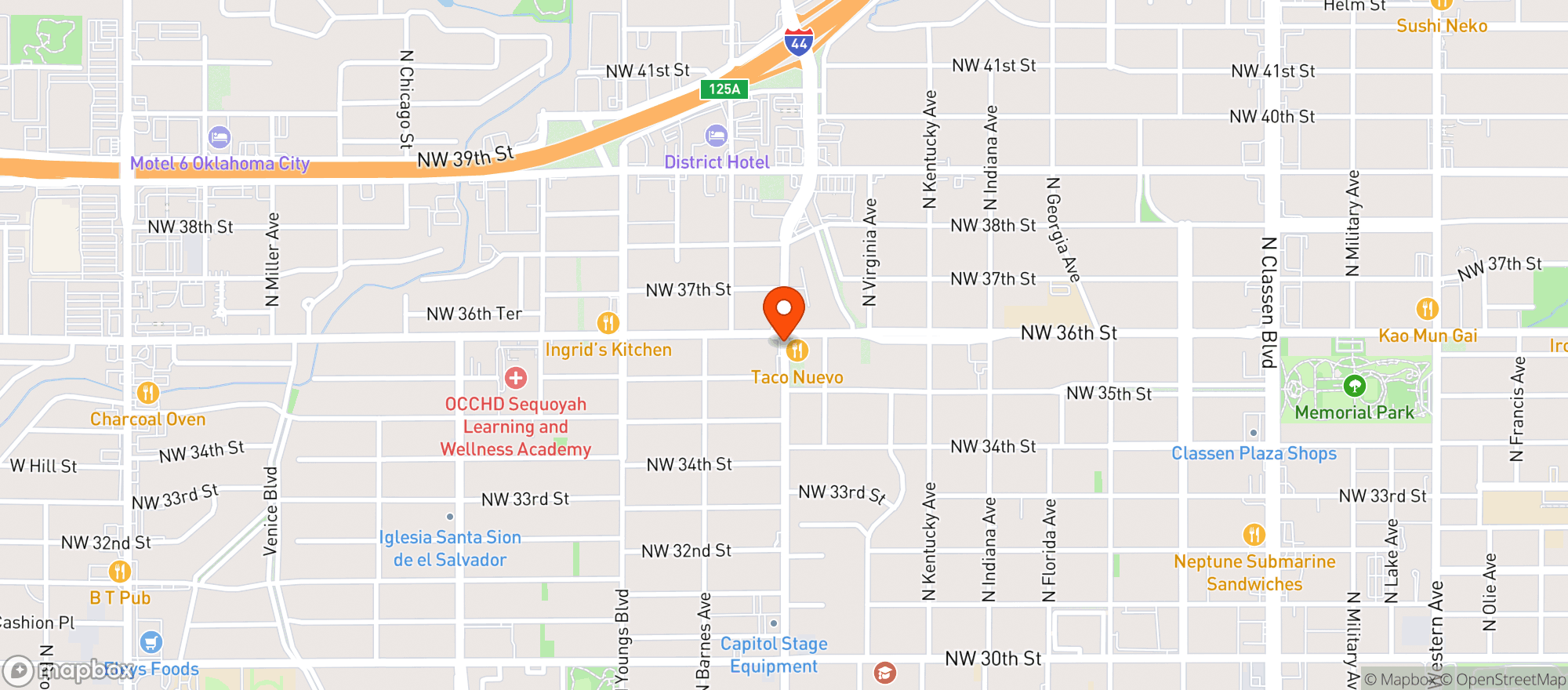 Map showing Crown Liquor