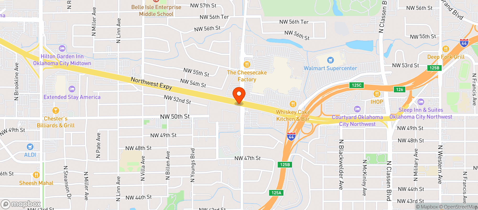 Map showing Restoration Hardware Restaurant
