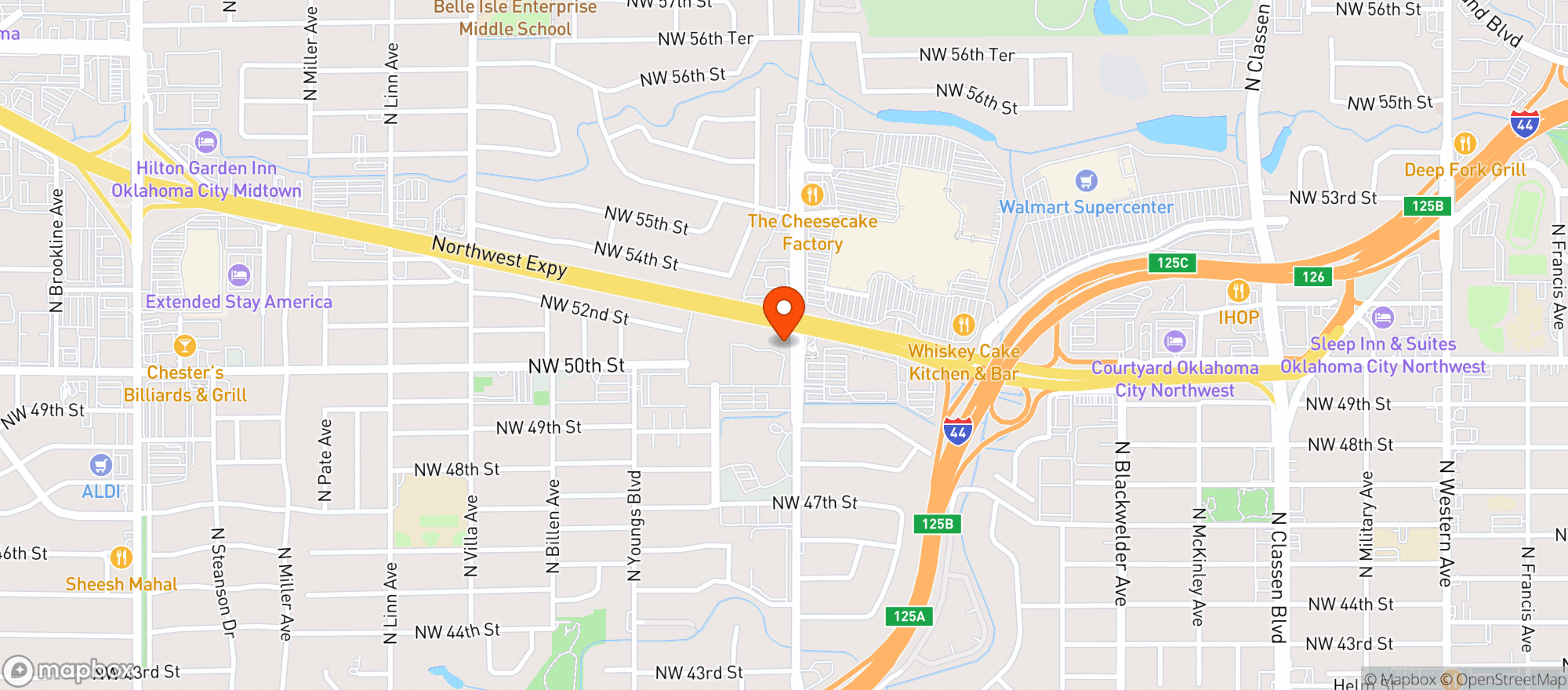 Map showing Lively Hotel On Oak