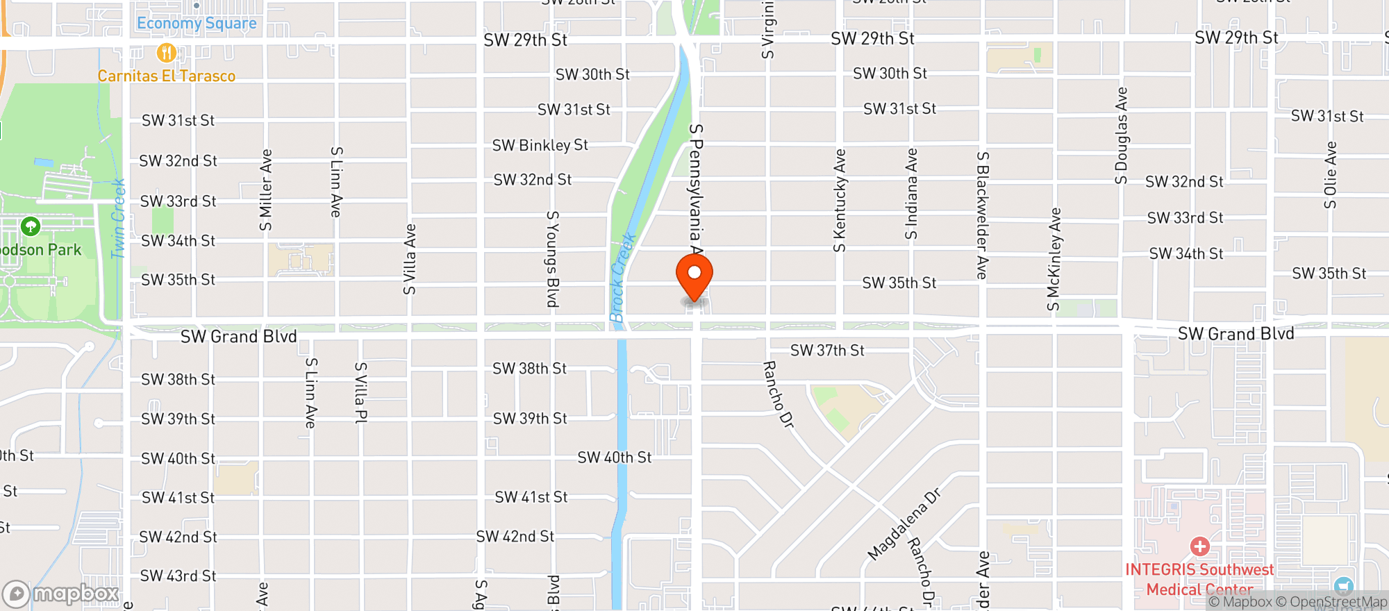 Map showing Super America