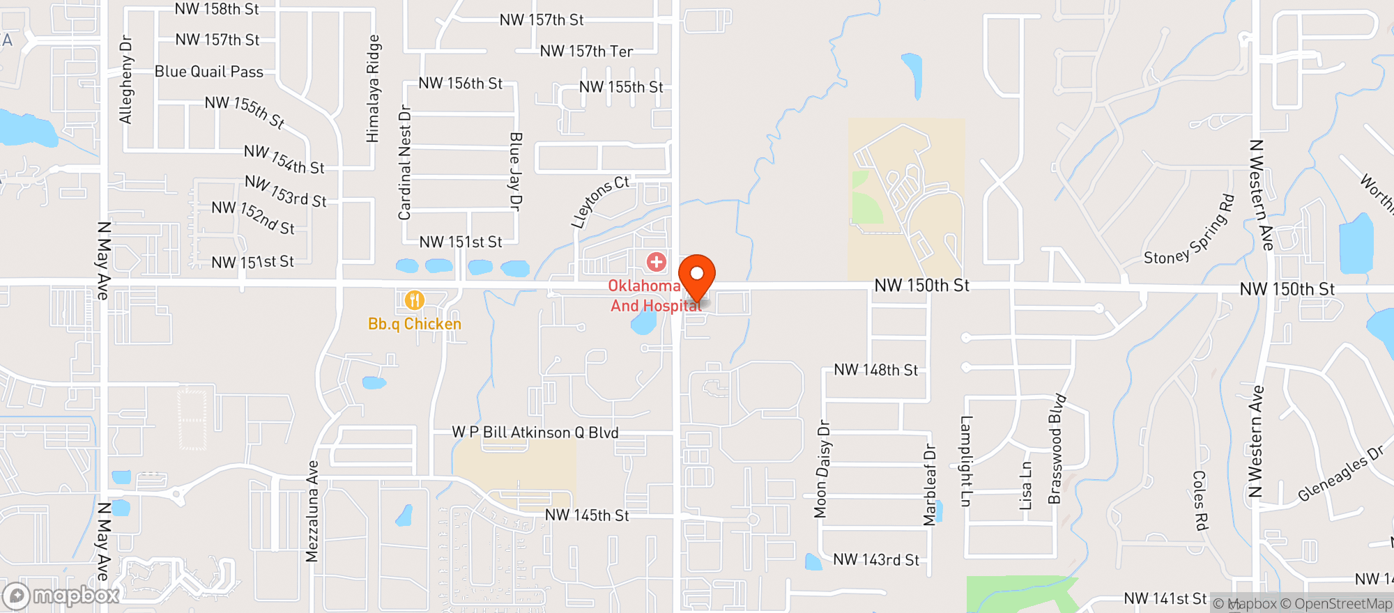 Map showing Kwik Liquor - Okc