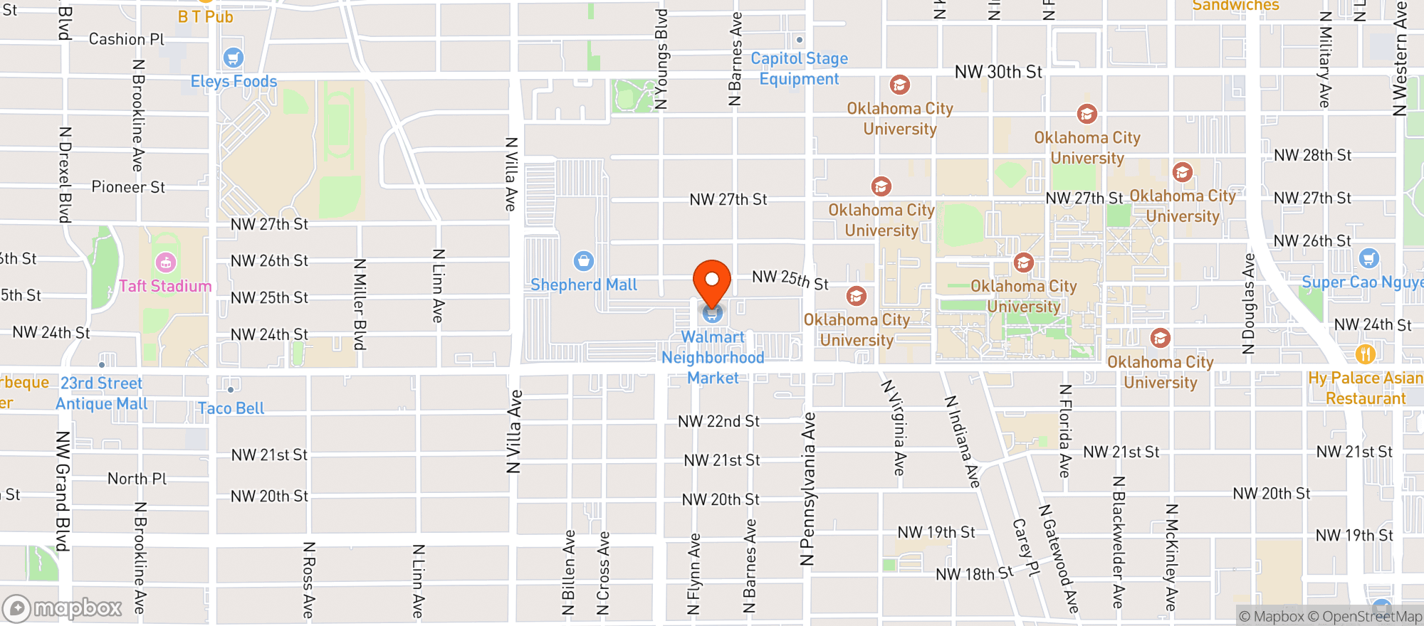 Map showing Walmart Neighborhood Ma #3615