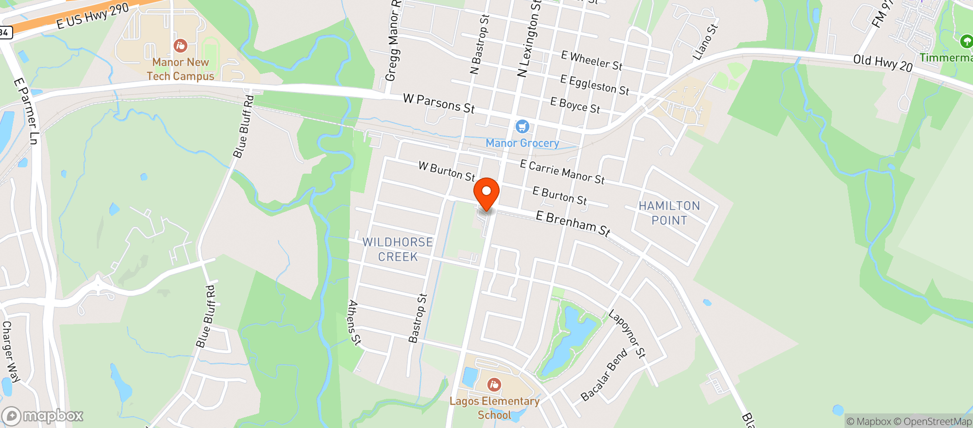 Map showing Manor Xpress Mart