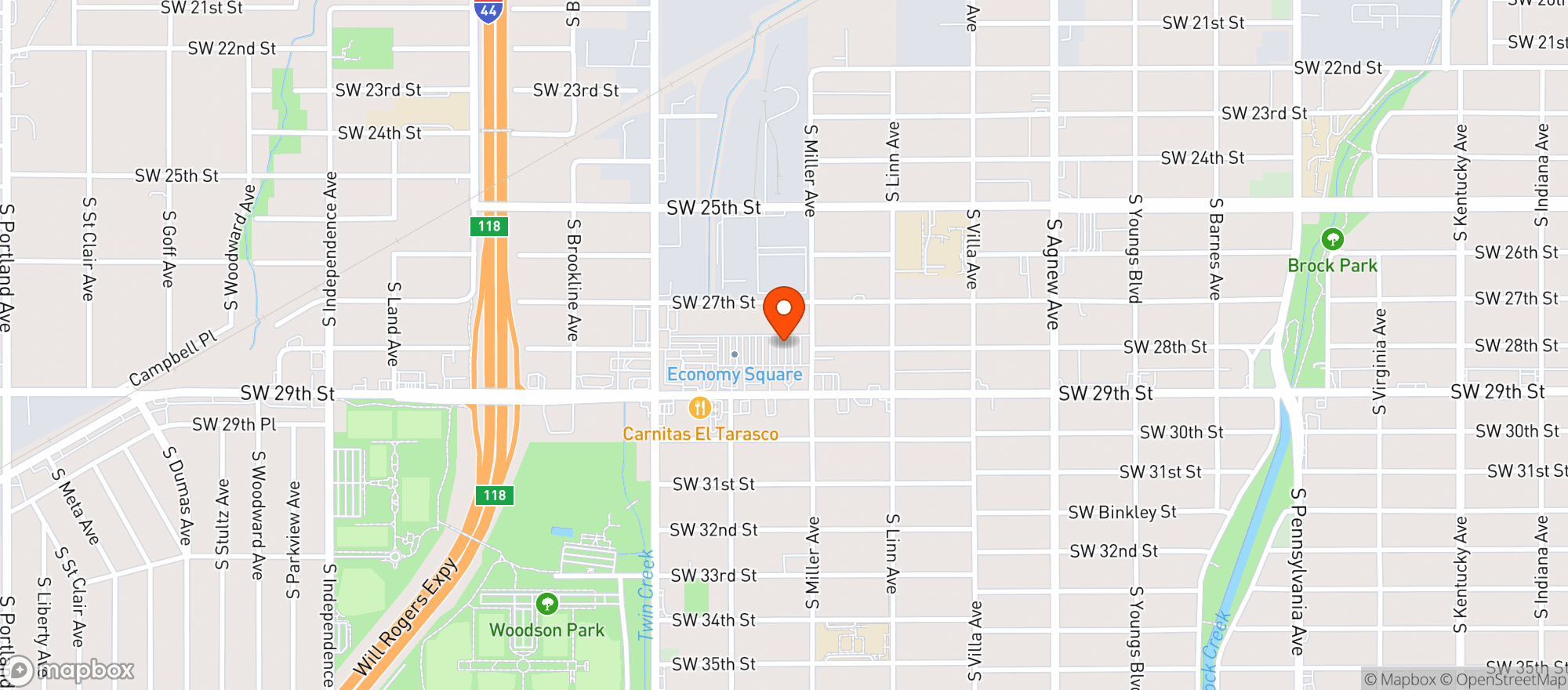 Map showing La Michoacana Meat Market