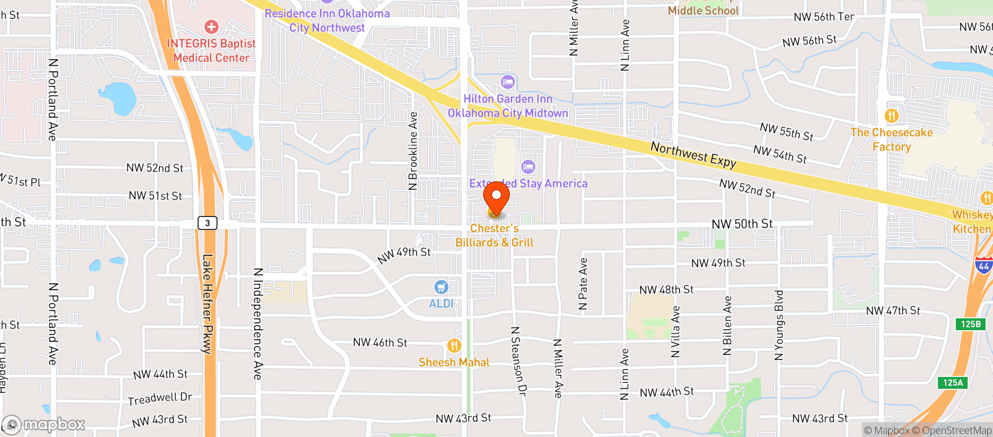 Map showing City Store - Okc