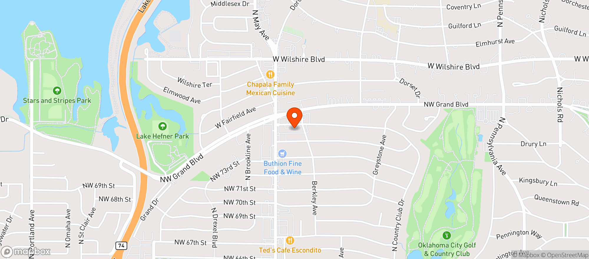 Map showing Beau S Wine Bin & Spirits Shoppe -