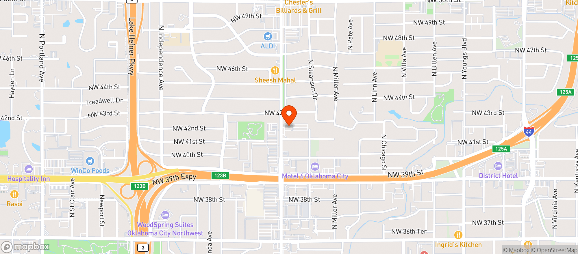 Map showing Northside Liquor - Okc