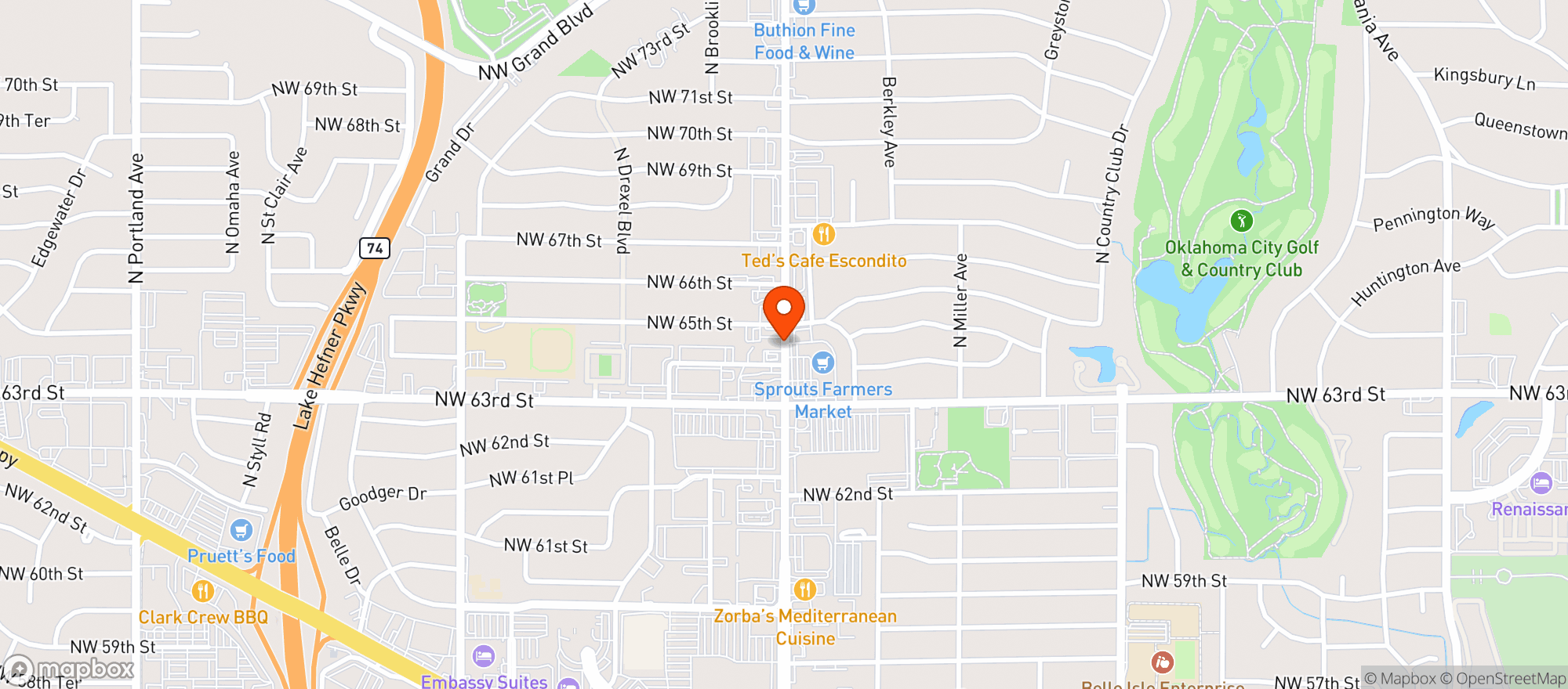 Map showing Cousins Bar & Grill