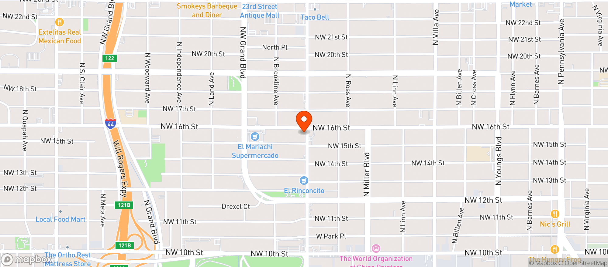 Map showing Lost Highway - Okc