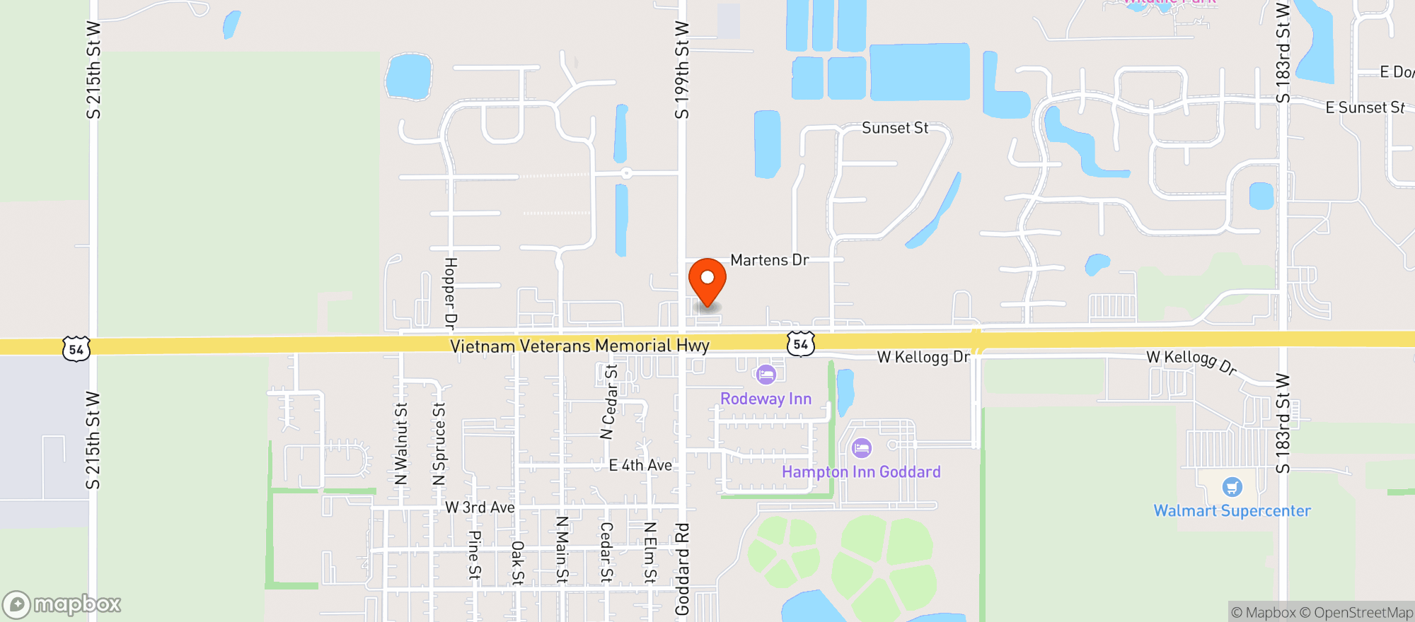 Map showing GODDARD CENTRAL WINE & SPIRITS