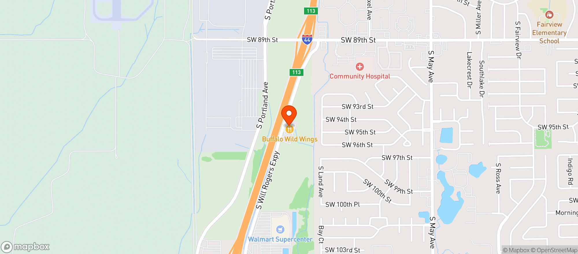 Map showing Buffalo Wild Wings Gril #3835