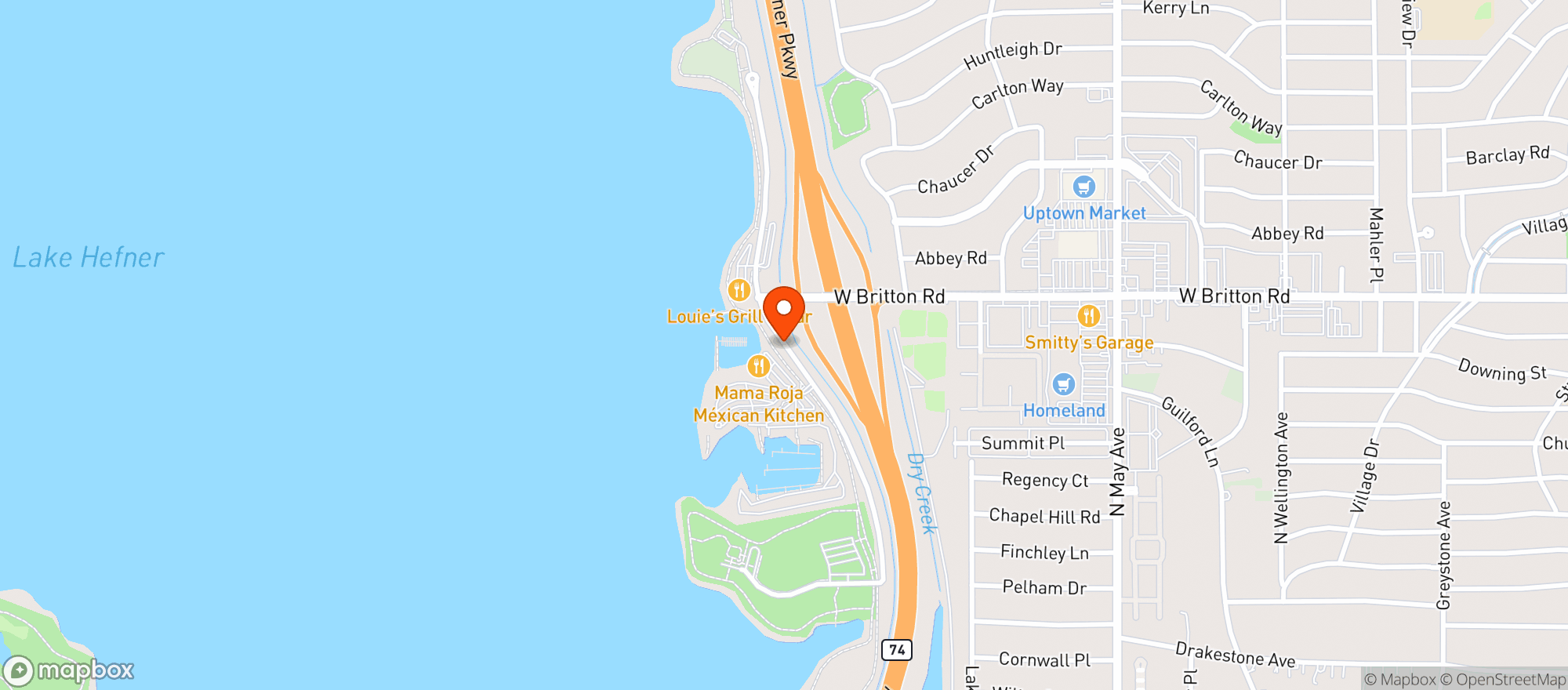 Map showing Mama Roja Mexican Kitchen