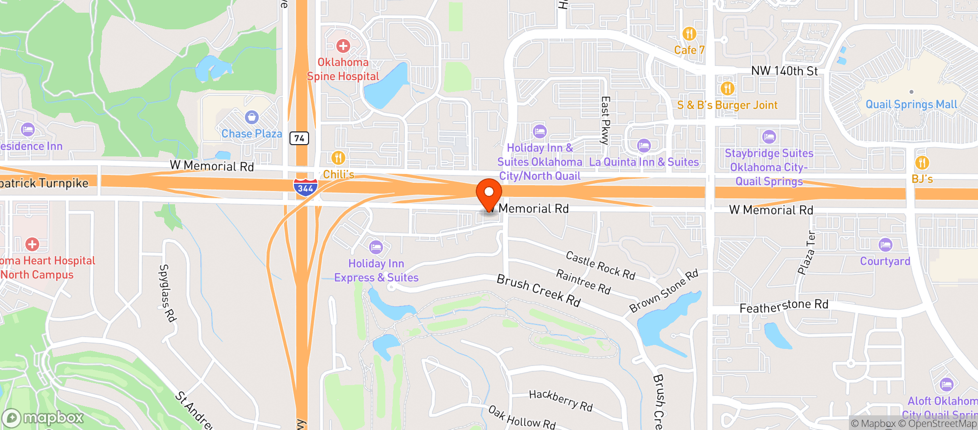Map showing THE WELL OF OKC WINE & SPIRITS