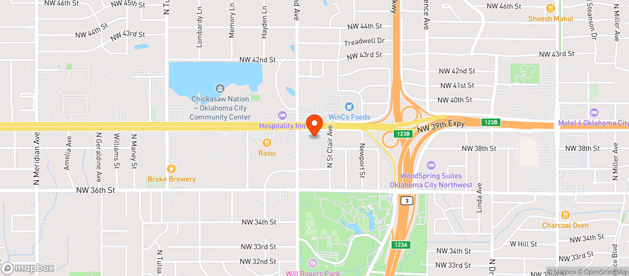 Map showing Oncue Express #140