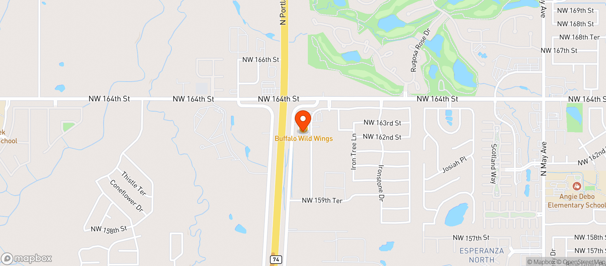 Map showing Buffalo Wild Wings Gril #4022