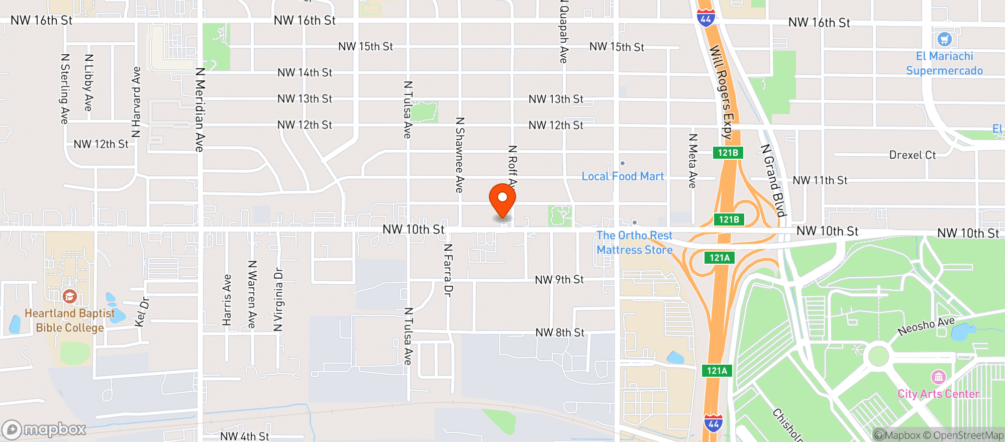 Map showing Beaver Convenience Store - Okc