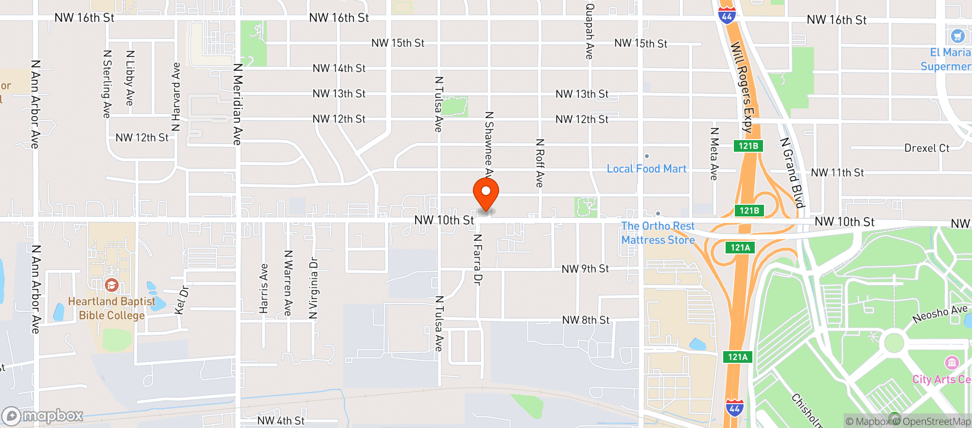 Map showing Lagos Market - Okc