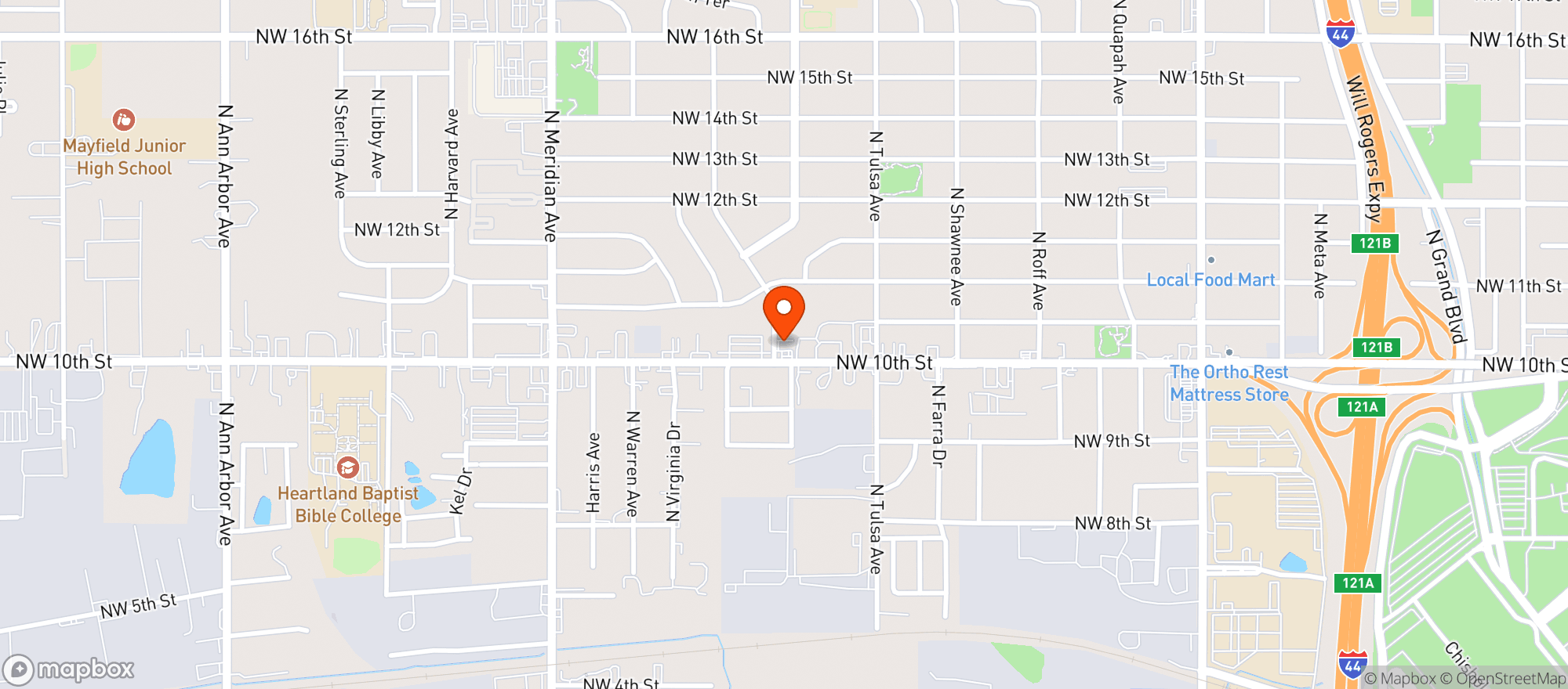Map showing Nw 10th Liquor Store-okc