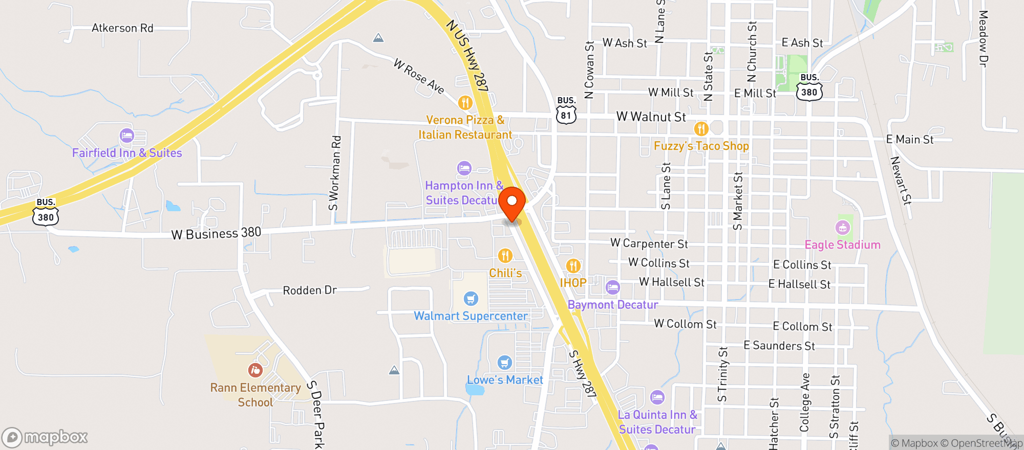 Map showing Mars Liquors