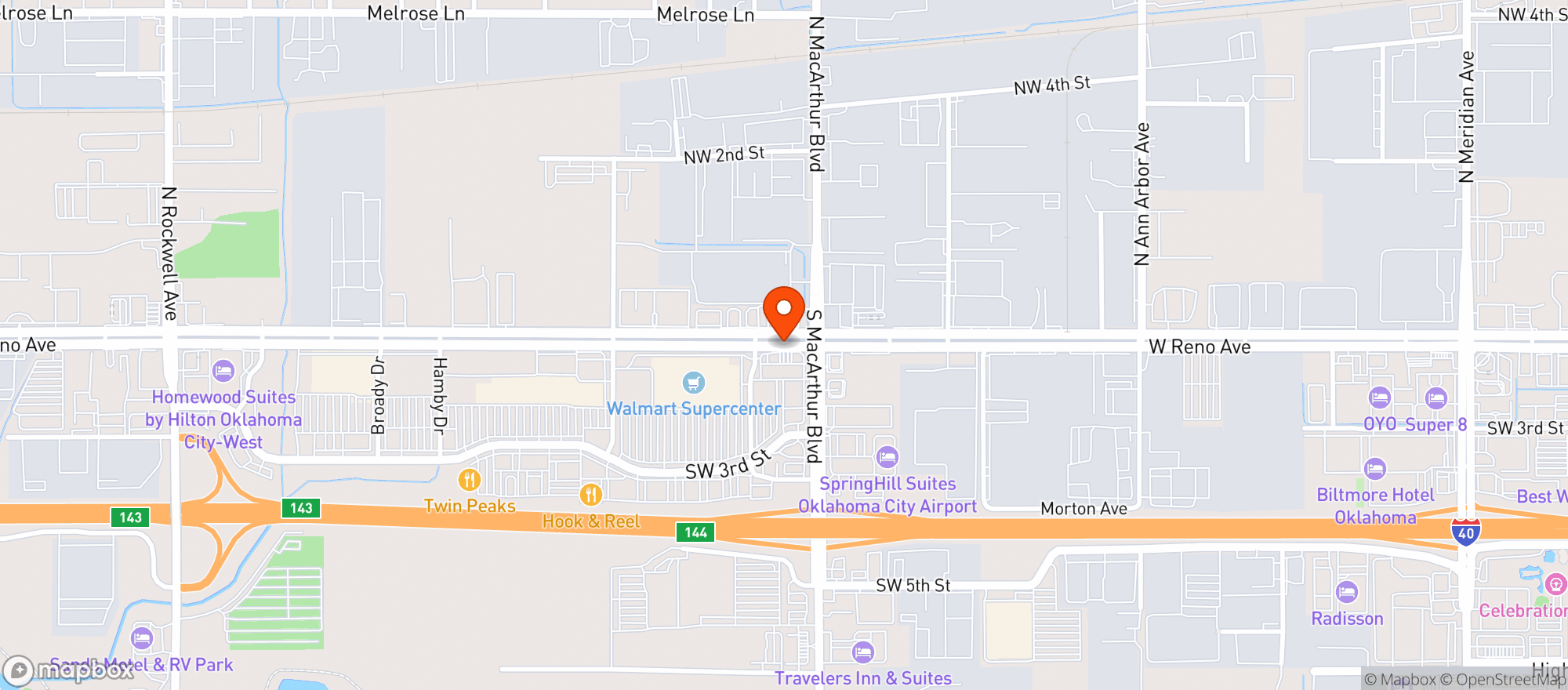 Map showing Oncue