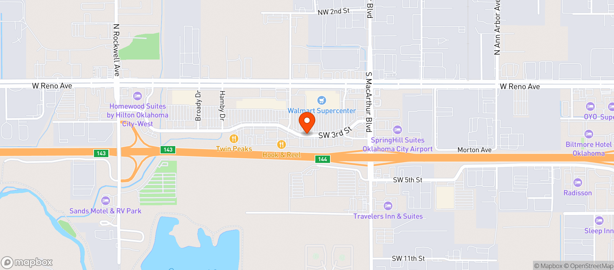 Map showing Texas Roadhouse