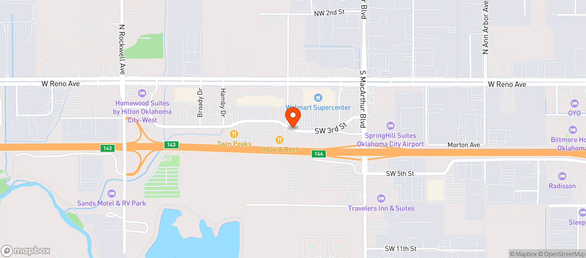Map showing Bubbas 33